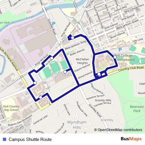 Campus Shuttle Route bus Line Map