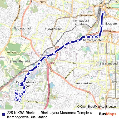 225-K KBS-Bhello bus Line Map