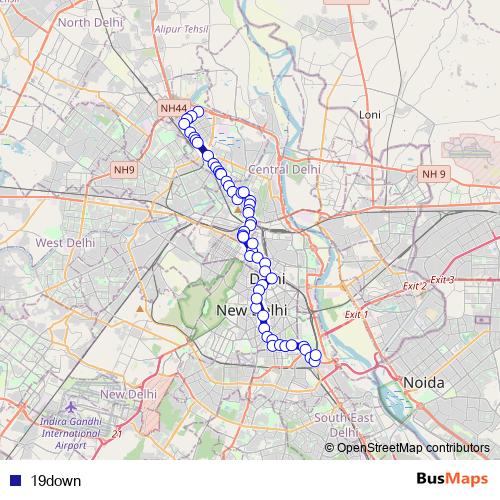 19down bus Line Map