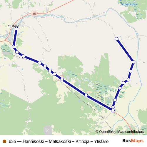 63b bus Line Map
