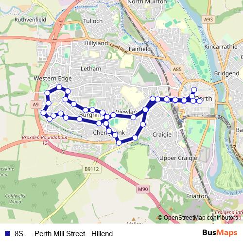 8S bus Line Map