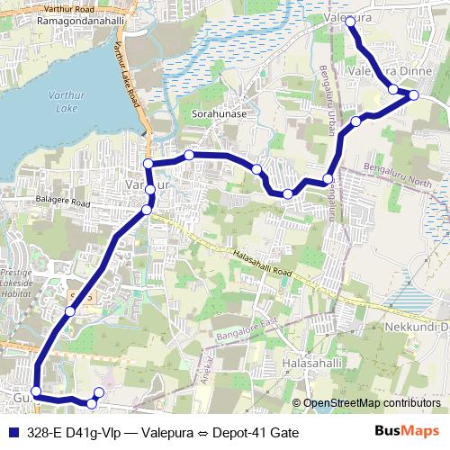 328-E D41g-Vlp bus Line Map