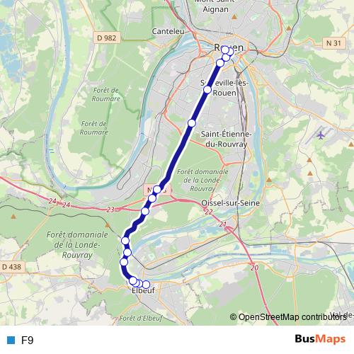 F9 bus Line Map