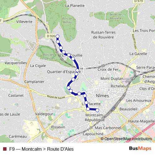 F9 bus Line Map