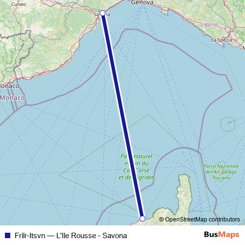 Frilr-Itsvn ferry Line Map