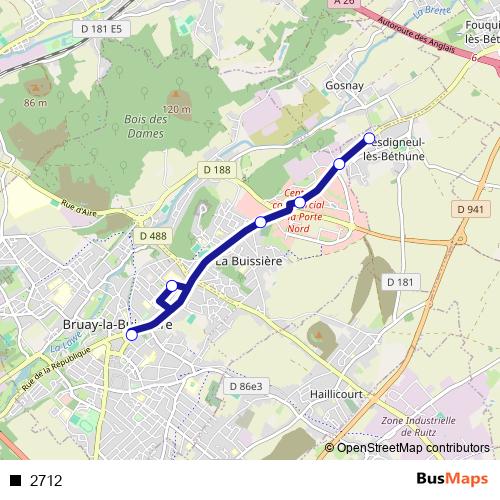 2712 bus Line Map