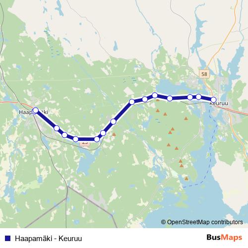 Haapamäki - Keuruu bus Line Map