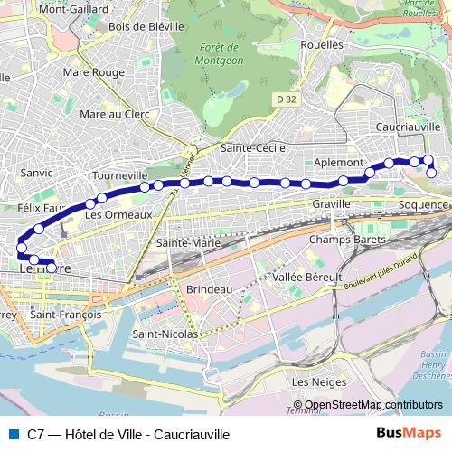 C7 bus Line Map