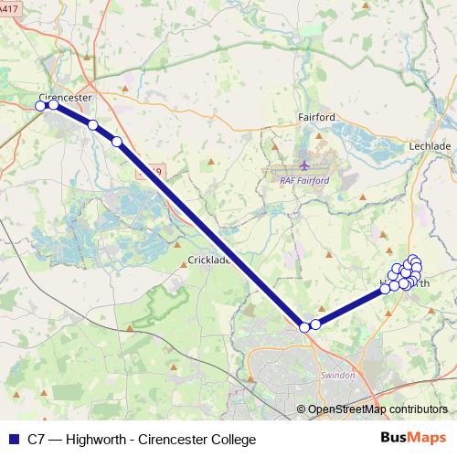 C7 bus Line Map