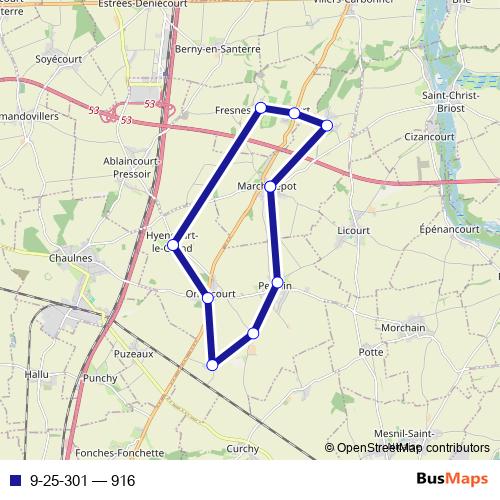 9-25-301 bus Line Map