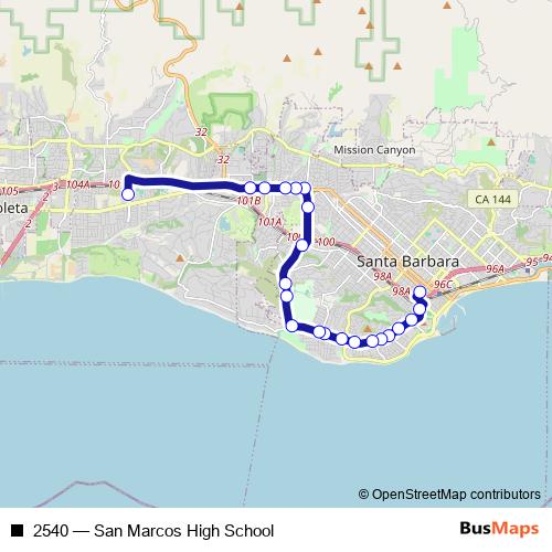 2540 bus Line Map