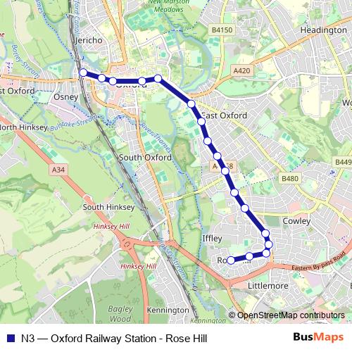 N3 bus Line Map