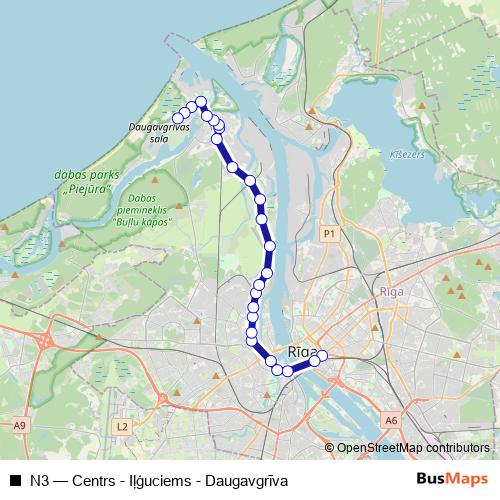 N3 bus Line Map