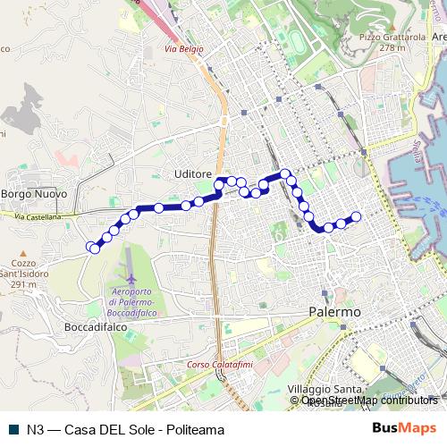 N3 bus Line Map
