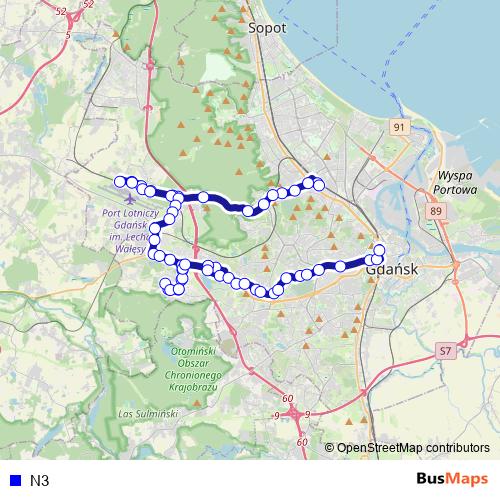 N3 bus Line Map