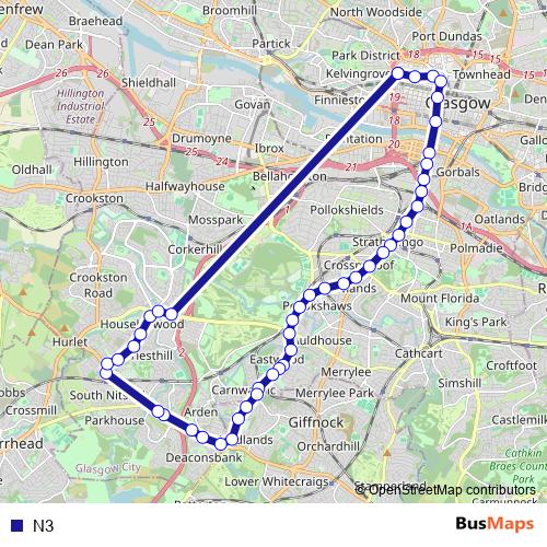 N3 bus Line Map