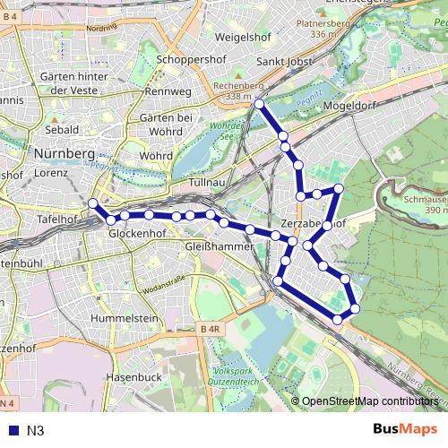 N3 bus Line Map