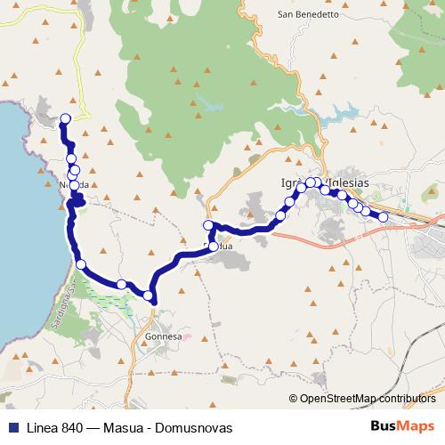 Linea 840 bus Line Map