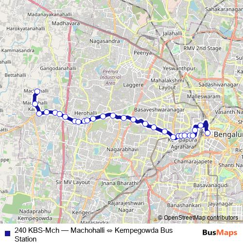240 KBS-Mch bus Line Map