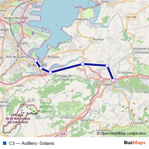 C3 bus Line Map