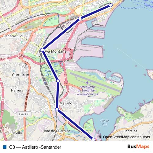 C3 bus Line Map