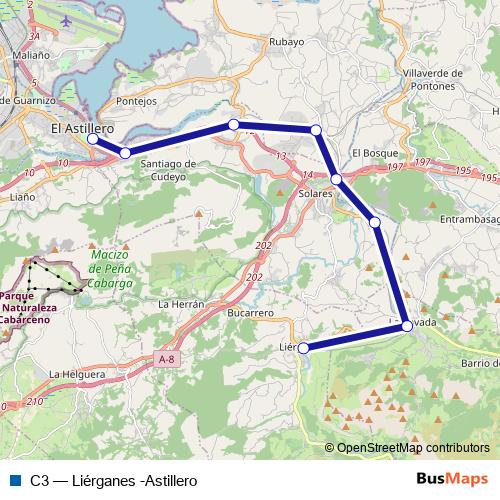 C3 bus Line Map
