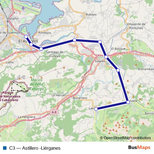 C3 bus Line Map