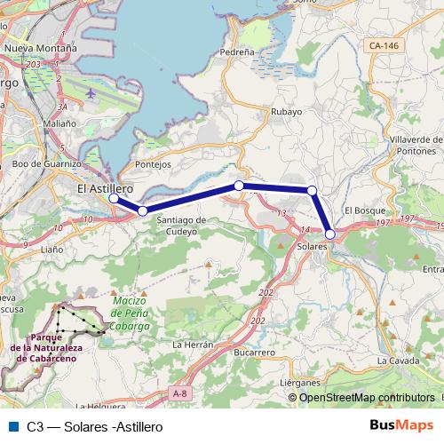 C3 bus Line Map