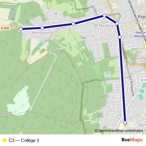 C3 bus Line Map