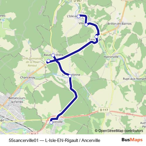 55sancerville01 bus Line Map
