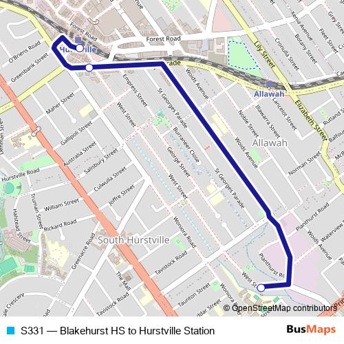 S331 bus Line Map