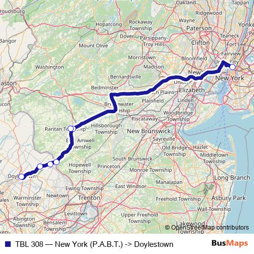 TBL 308 bus Line Map