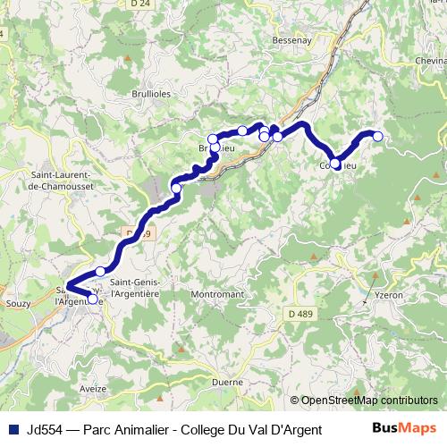 Jd554 bus Line Map