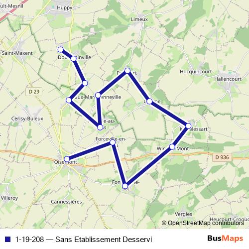 1-19-208 bus Line Map