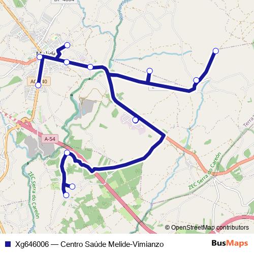 Xg646006 bus Line Map