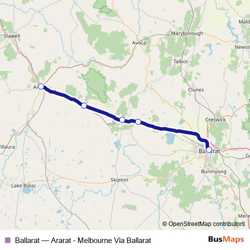 Ballarat bus Line Map
