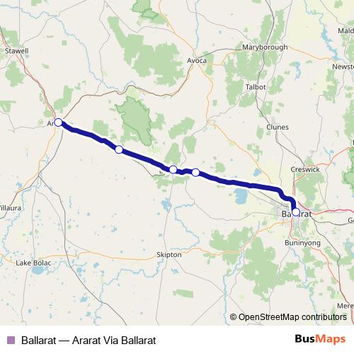 Ballarat bus Line Map