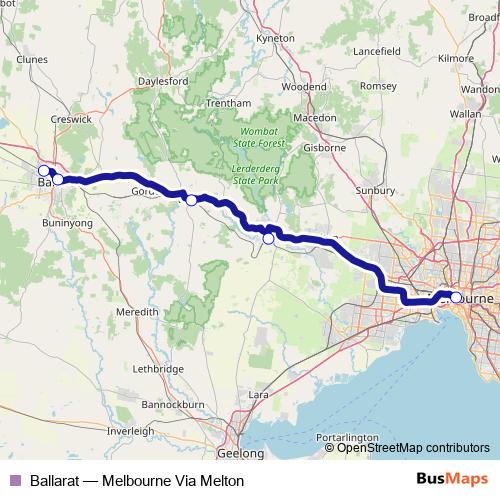 Ballarat bus Line Map