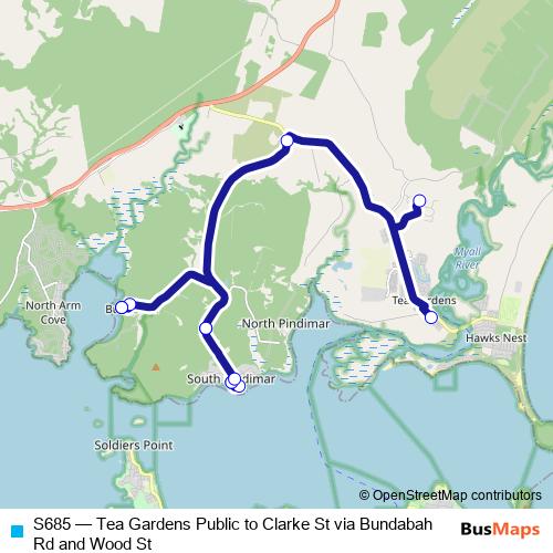 S685 bus Line Map