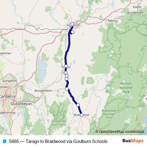 S685 bus Line Map