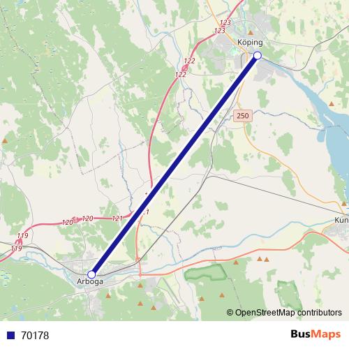 70178 bus Line Map