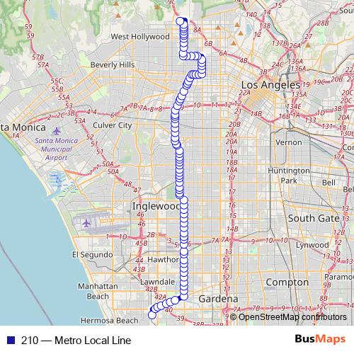 210 bus Line Map