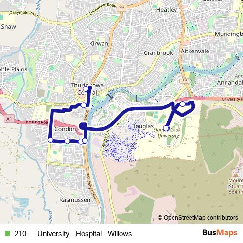 210 bus Line Map