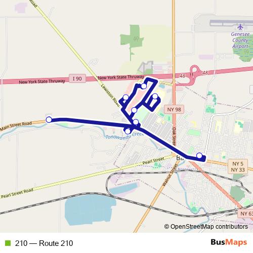 210 bus Line Map