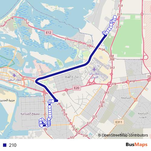 210 bus Line Map
