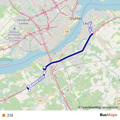 210 bus Line Map