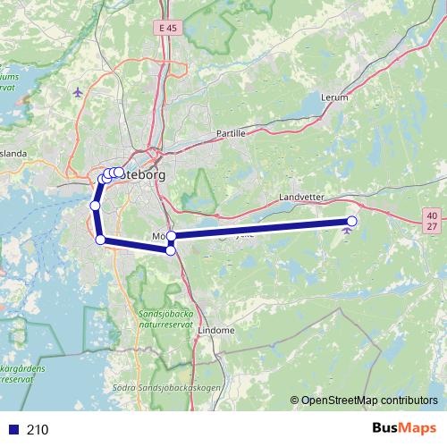 210 bus Line Map