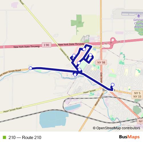 210 bus Line Map