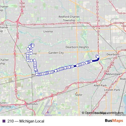 210 bus Line Map