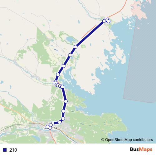 210 bus Line Map